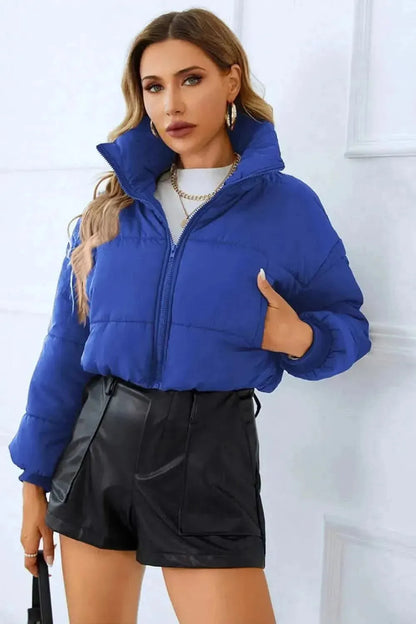 Zip-Up Winter Coat with Pockets - Bad Moms Club