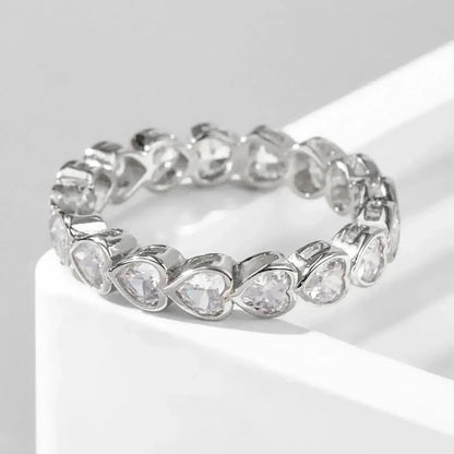 925 Sterling Silver Zircon Heart Ring - Bad Moms Club