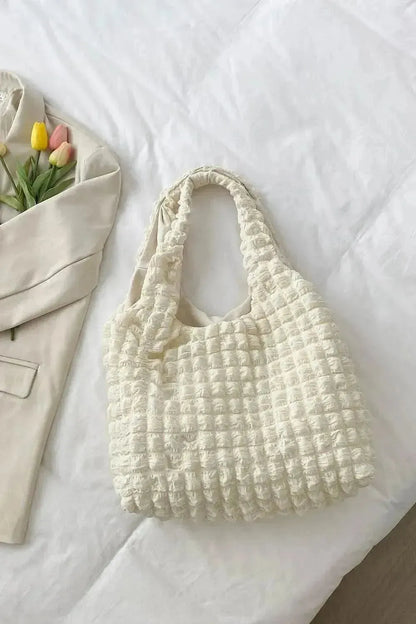Ruched Polyester Large Handbag - Bad Moms Club