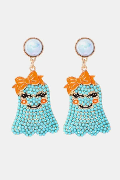 Smiling Ghost Shape Synthetic Pearl Earrings - Bad Moms Club