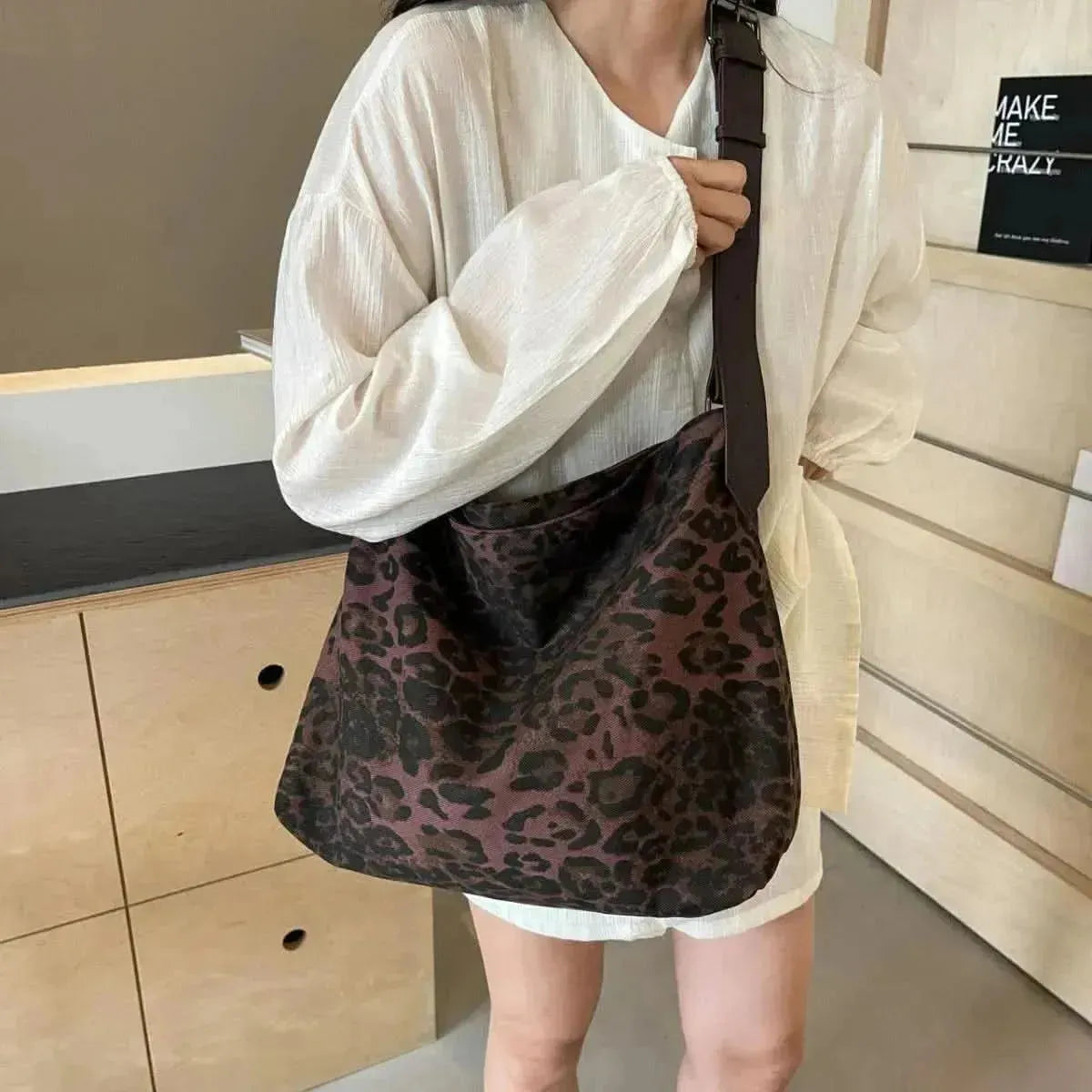 Leopard Adjustable Strap Tote Bag - Bad Moms Club