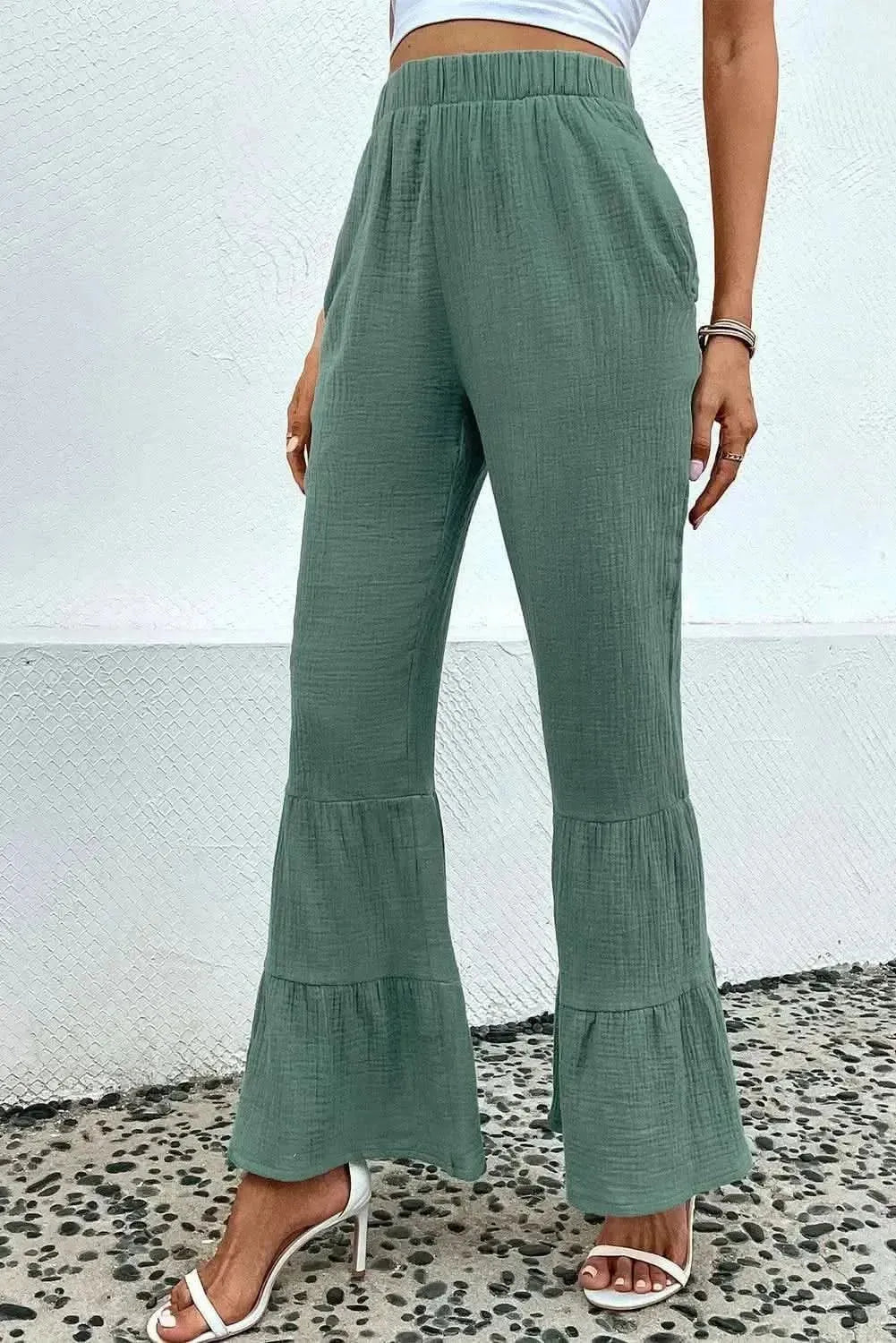Long Flare Pants with Pocket - Bad Moms Club