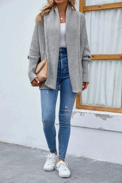 Open Front Long Sleeve Cardigan - Bad Moms Club