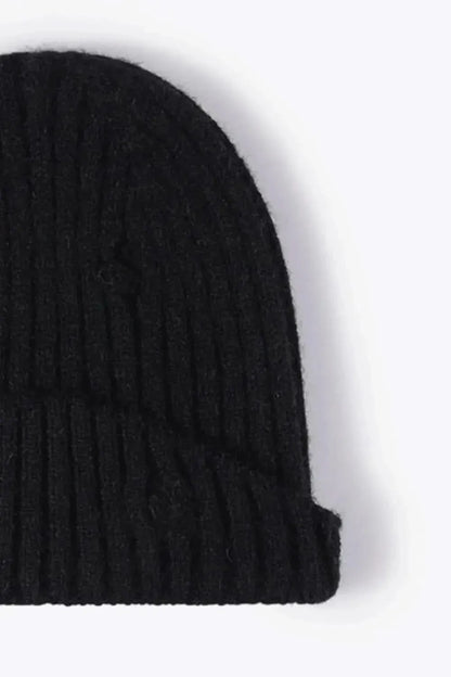 Distressed Rib-Knit Beanie - Bad Moms Club
