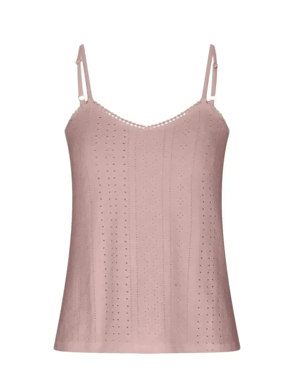Eyelet Lace Detail V-Neck Cami - Bad Moms Club