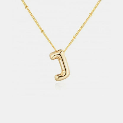 Gold-Plated Bubble Initial Necklace - Bad Moms Club