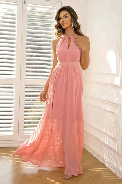 Tied Cutout Sleeveless Maxi Dress - Bad Moms Club