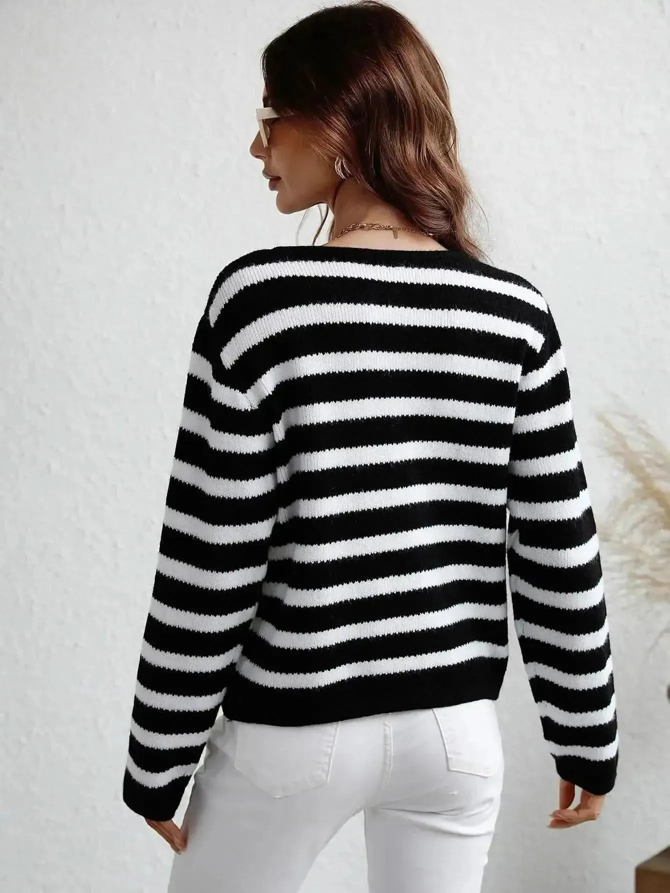 Woven Right Striped Button Front Cardigan - Bad Moms Club