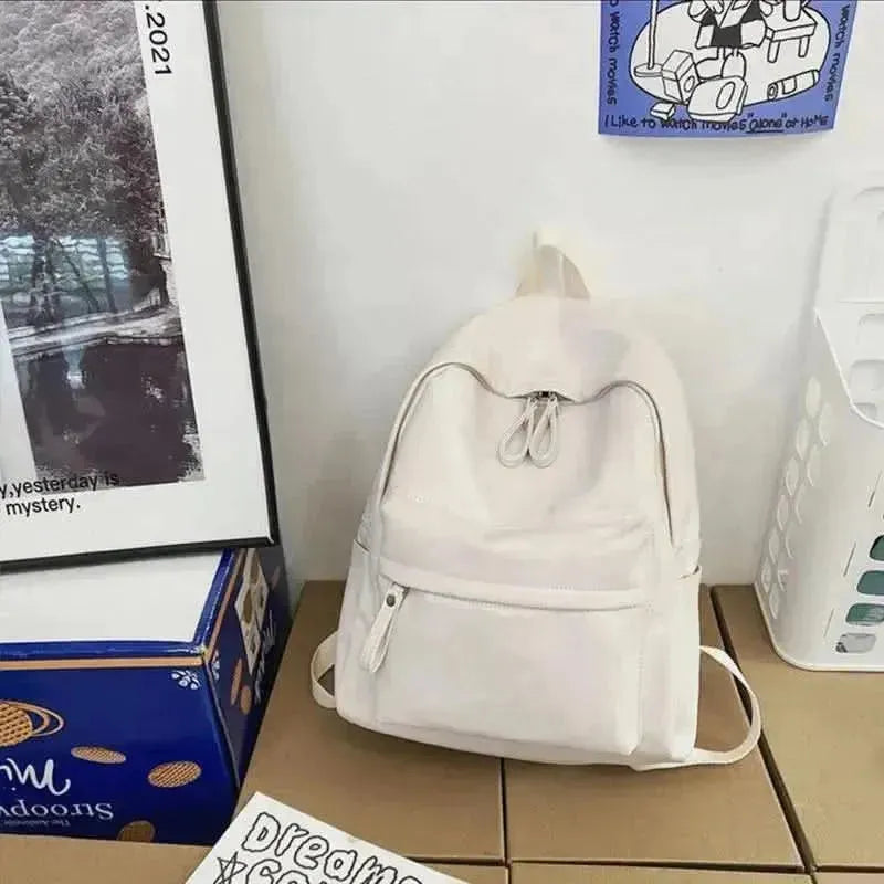 PU Leather Zip Backpack Bag - Bad Moms Club