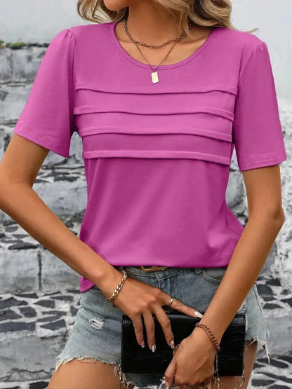Ivy Lane Round Neck Short Sleeve Top - Bad Moms Club