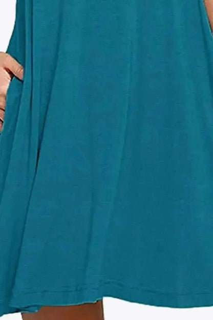 Full Size Round Neck Sleeveless Dress with Pockets - Bad Moms Club