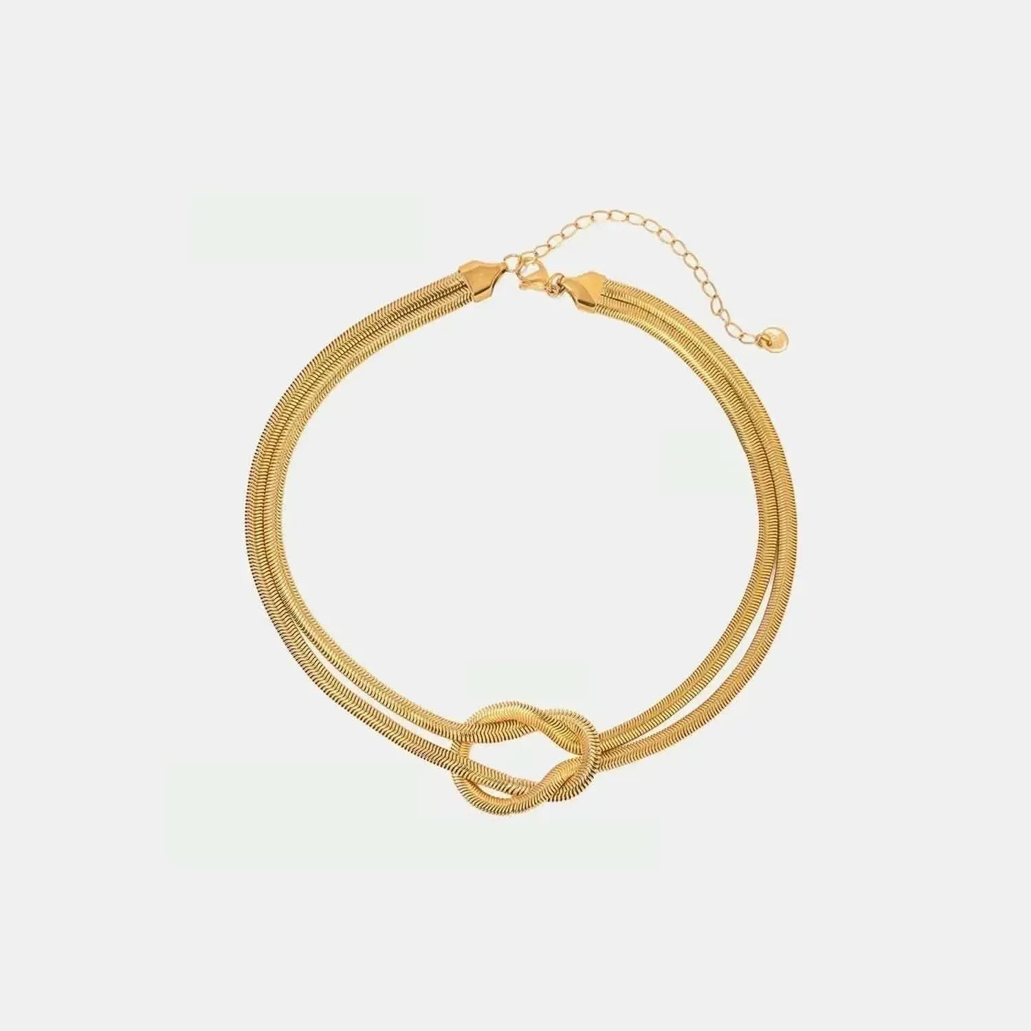 Double Layered Knot Herringbone Choker Necklace - Bad Moms Club