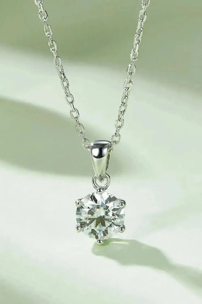 1 Carat Moissanite 925 Sterling Silver Necklace - Bad Moms Club