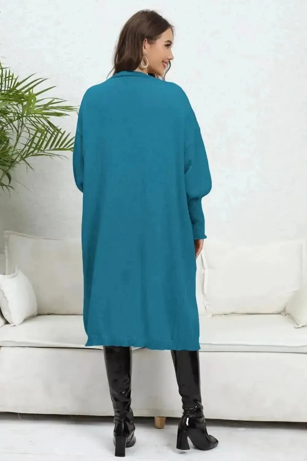 Open Front Dropped Shoulder Cardigan - Bad Moms Club