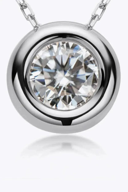 Adored 1 Carat Moissanite Pendant 925 Sterling Silver Necklace - Bad Moms Club