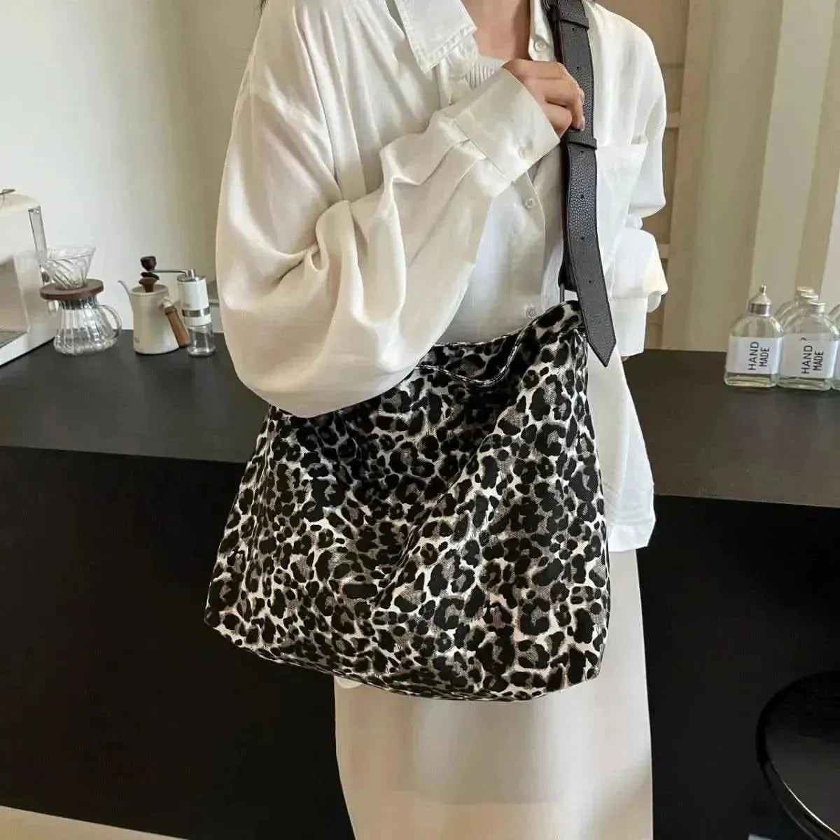 Leopard Adjustable Strap Tote Bag - Bad Moms Club