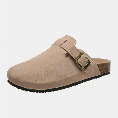 Suede Closed Toe Buckle Slide - Bad Moms Club