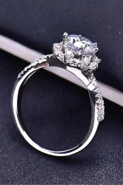 Platinum-Plated Six Prong 1 Carat Moissanite Ring - Bad Moms Club
