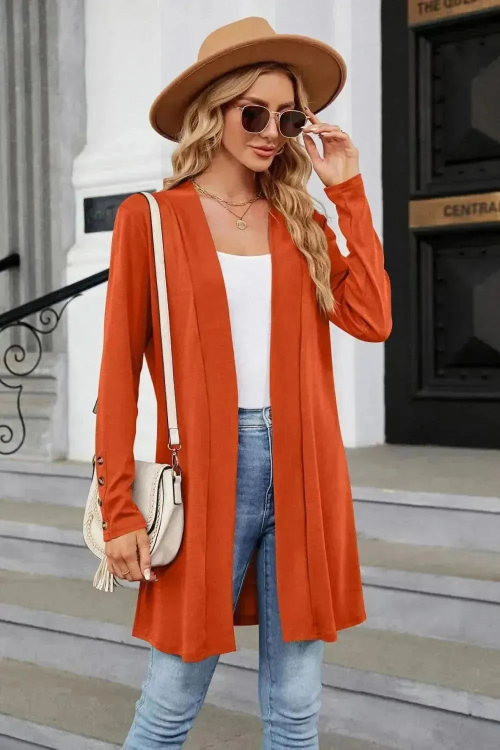 Long Sleeve Open Front Cardigan - Bad Moms Club