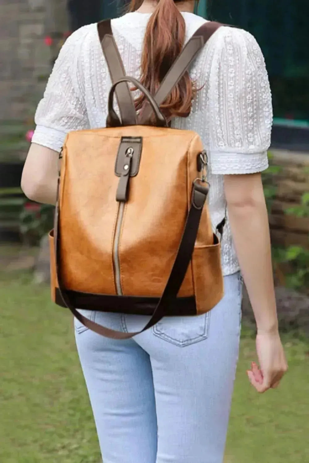 PU Leather Large Backpack Bag - Bad Moms Club