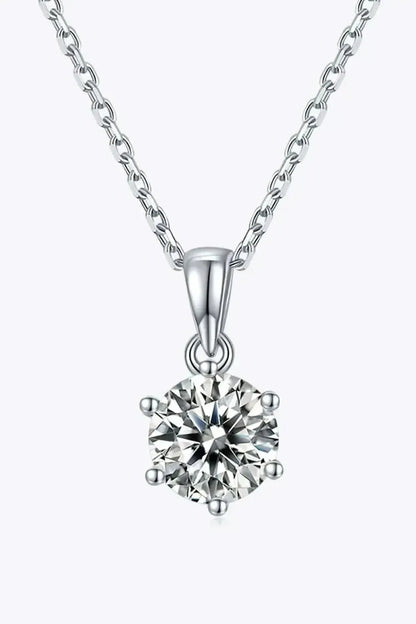 1 Carat Moissanite 925 Sterling Silver Necklace - Bad Moms Club