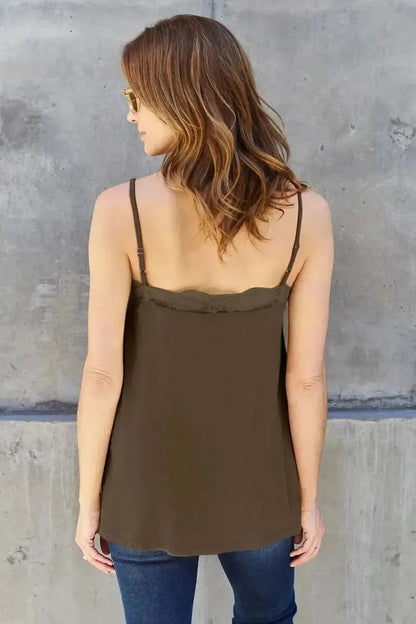 Basic Bae Full Size Lace Trim V-Neck Cami - Bad Moms Club