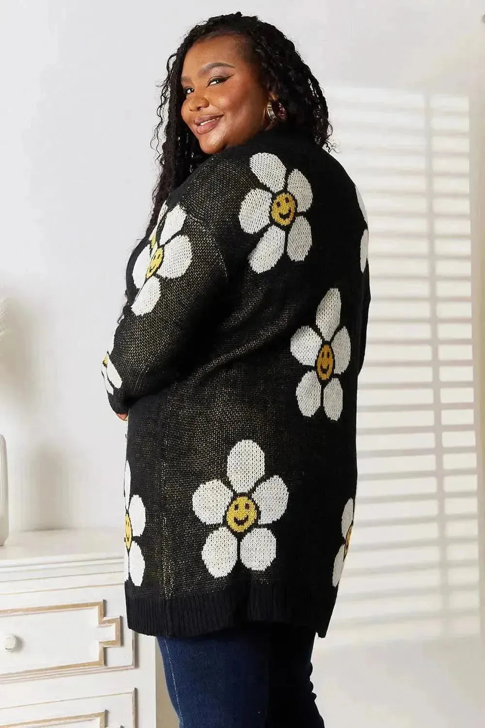 Floral Button Down Longline Cardigan - Bad Moms Club