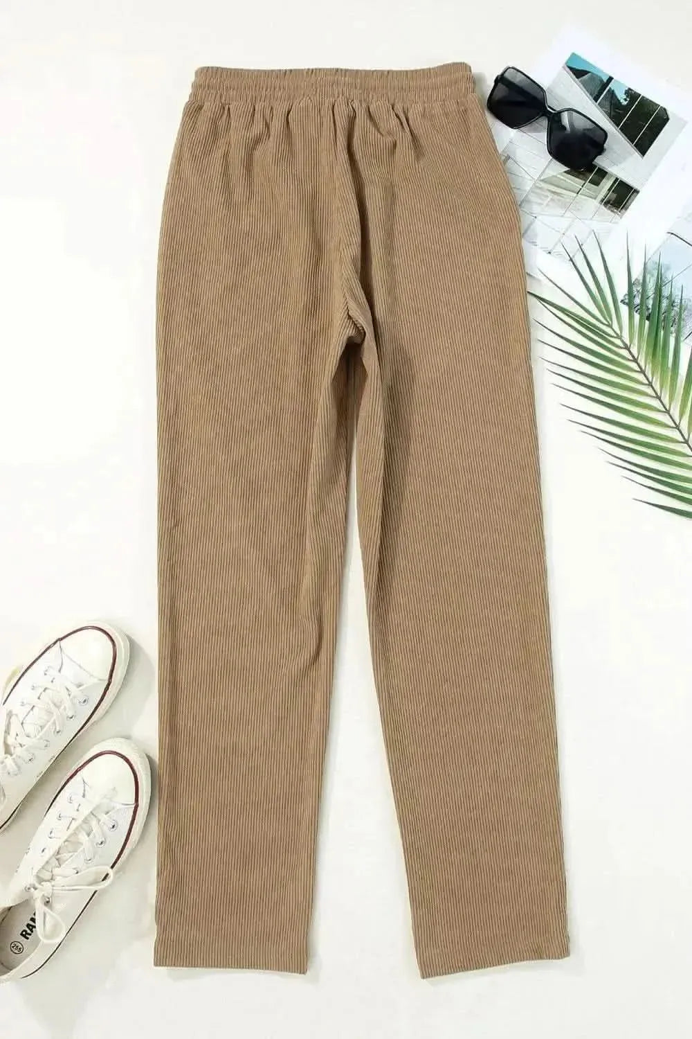 Drawstring Straight Pants with Pockets - Bad Moms Club
