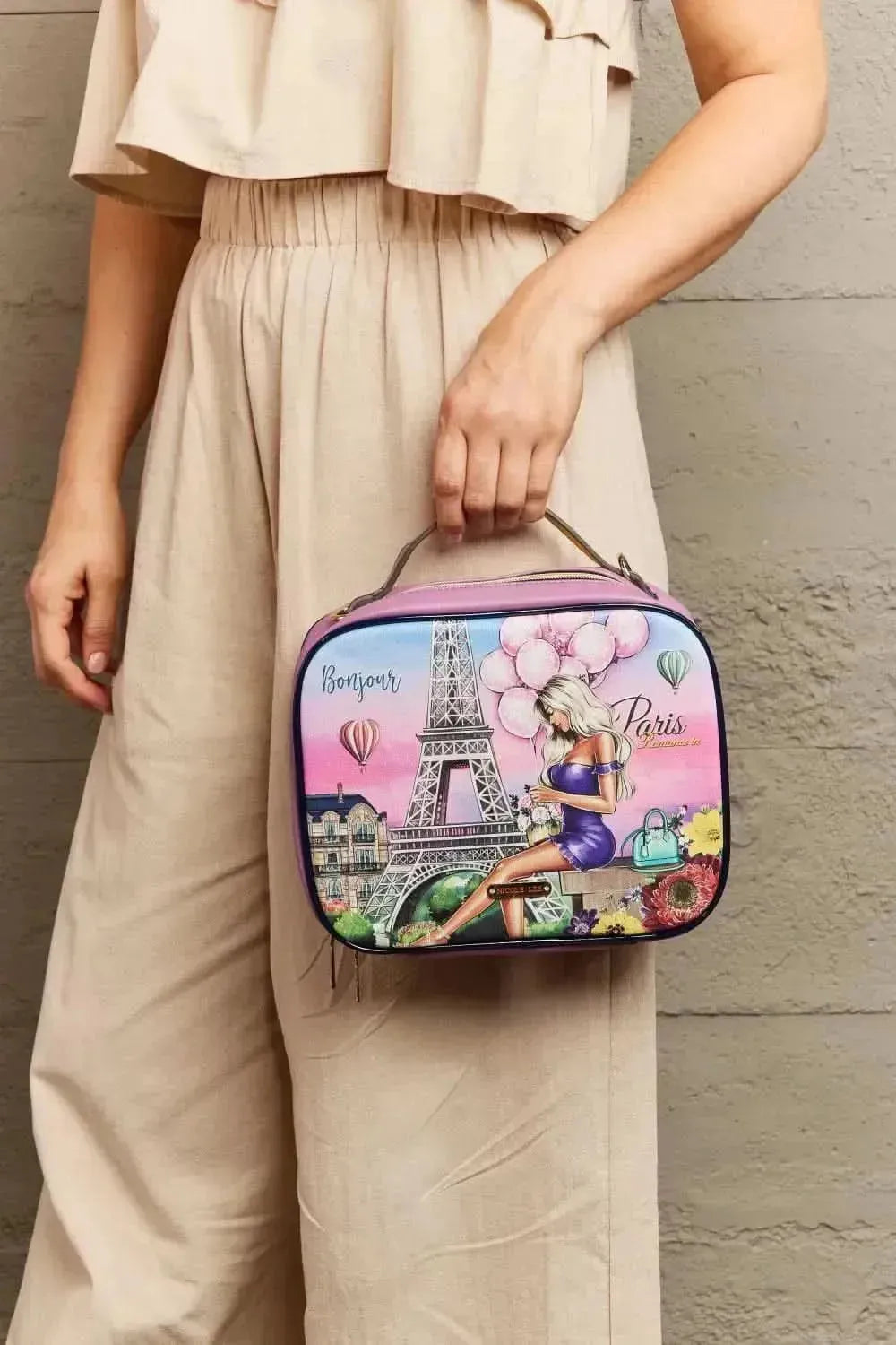 Nicole Lee USA Printed Handbag with Three Pouches - Bad Moms Club