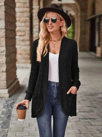 Open Front Cardigan with Pockets - Bad Moms Club