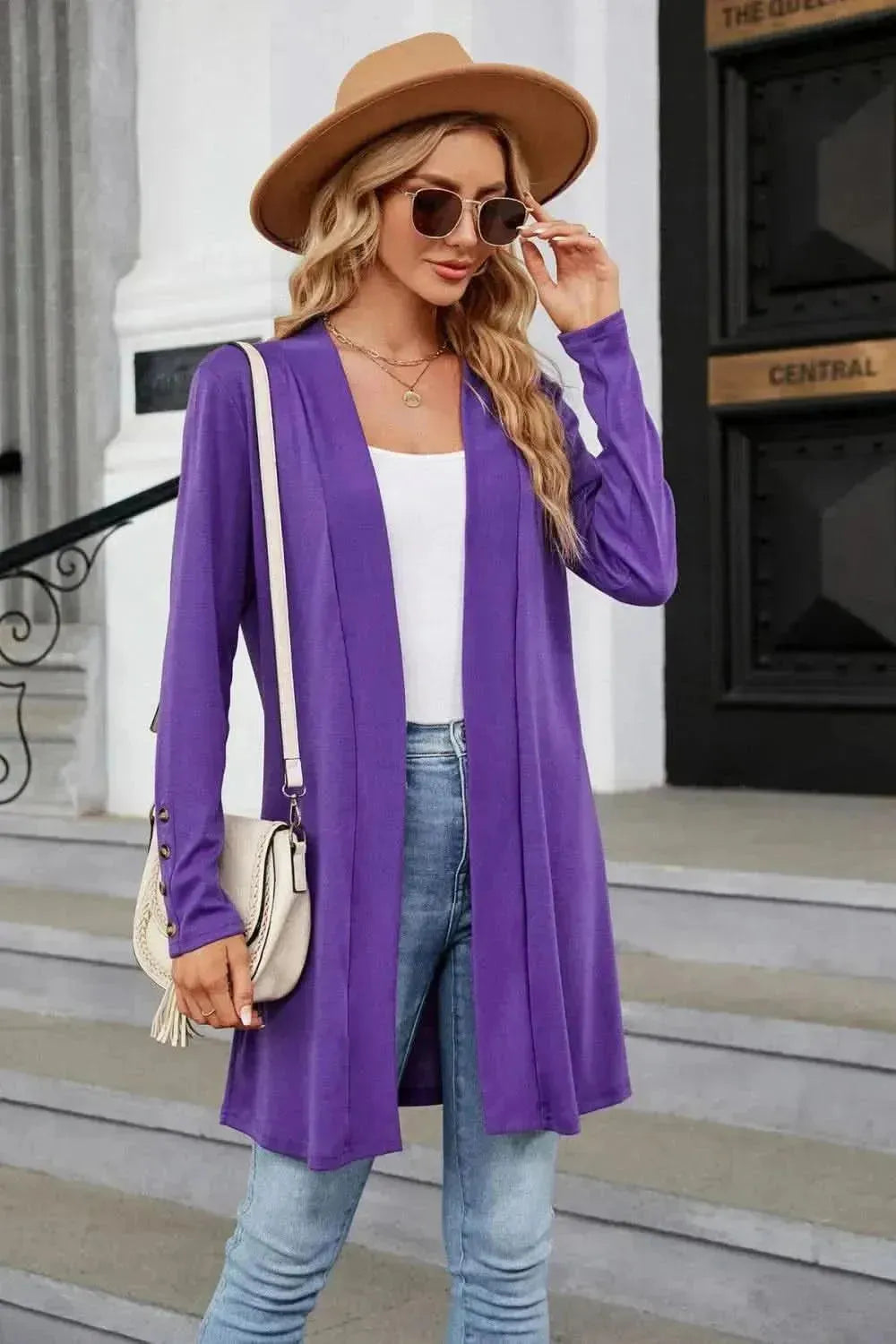 Long Sleeve Open Front Cardigan - Bad Moms Club