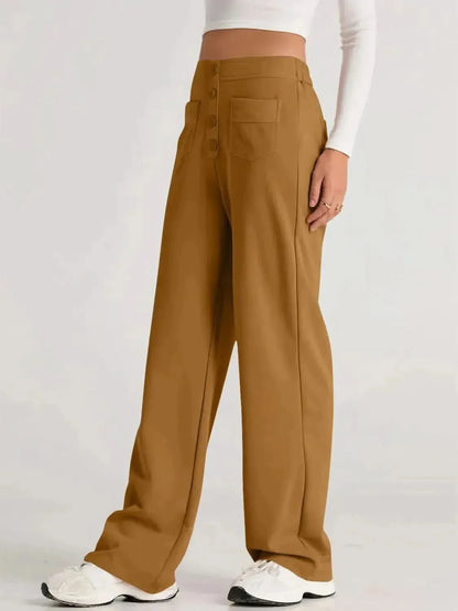High Waist Wide Leg Pants - Bad Moms Club