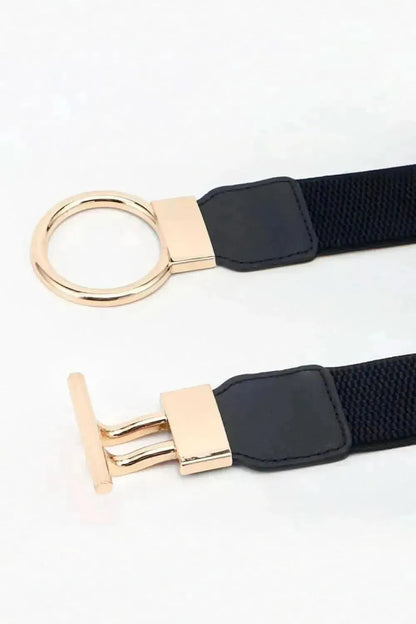 Circle Shape Buckle Zinc Alloy Buckle PU Leather Belt - Bad Moms Club
