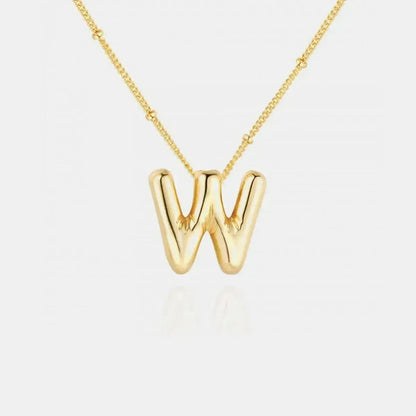 Gold-Plated Bubble Initial Necklace - Bad Moms Club