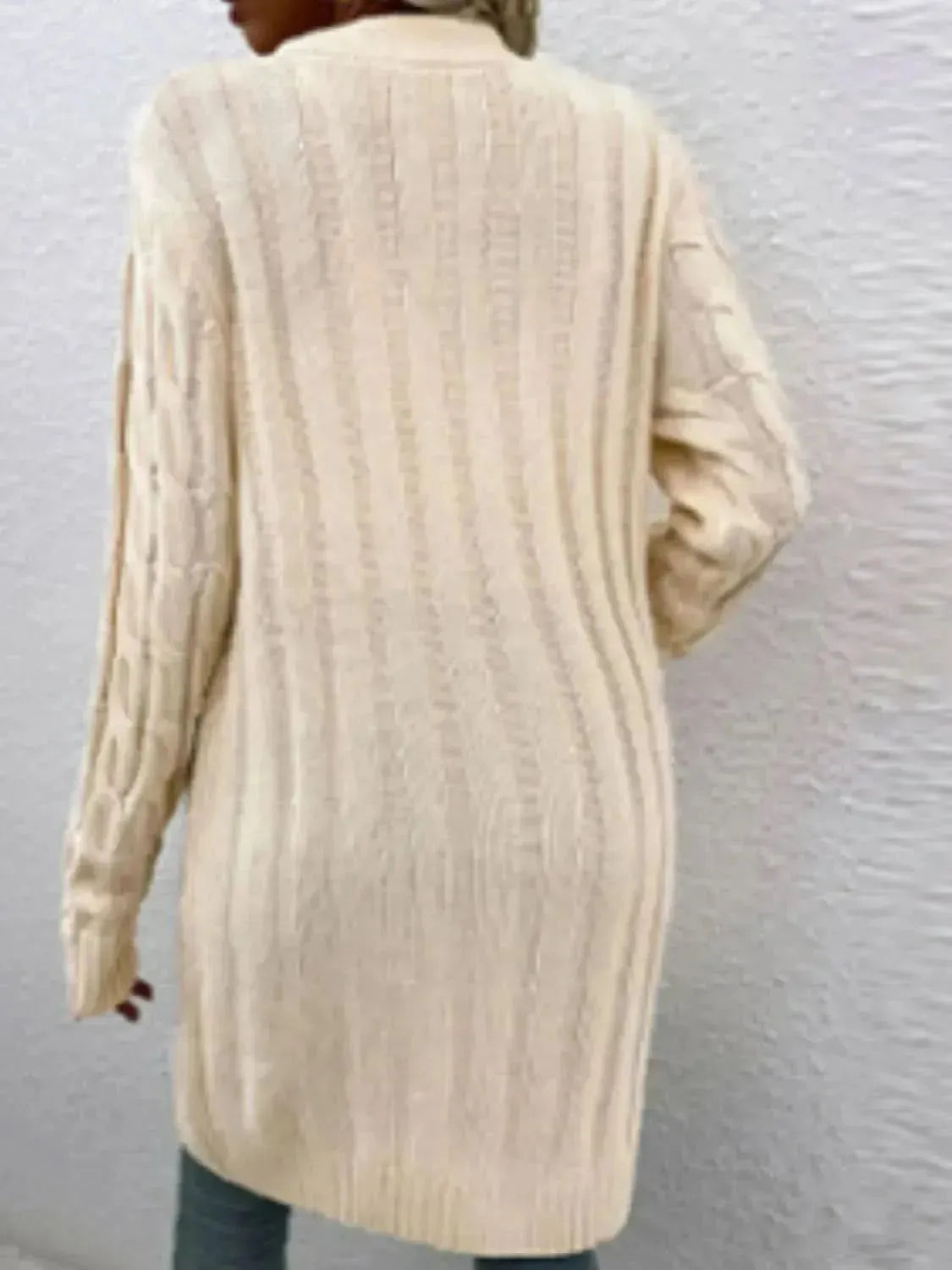 Cable-Knit Button Down Cardigan with Pockets - Bad Moms Club