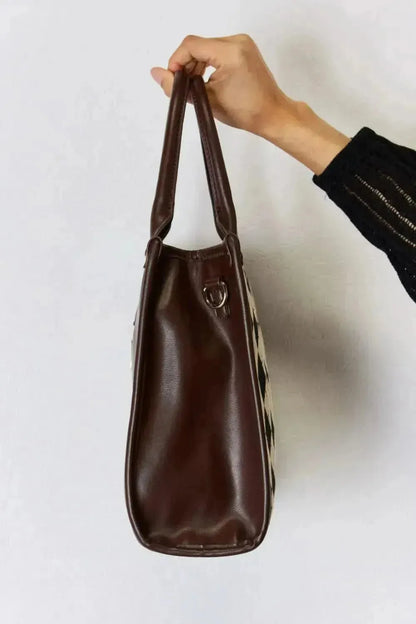 David Jones Argyle Pattern PU Leather Handbag - Bad Moms Club