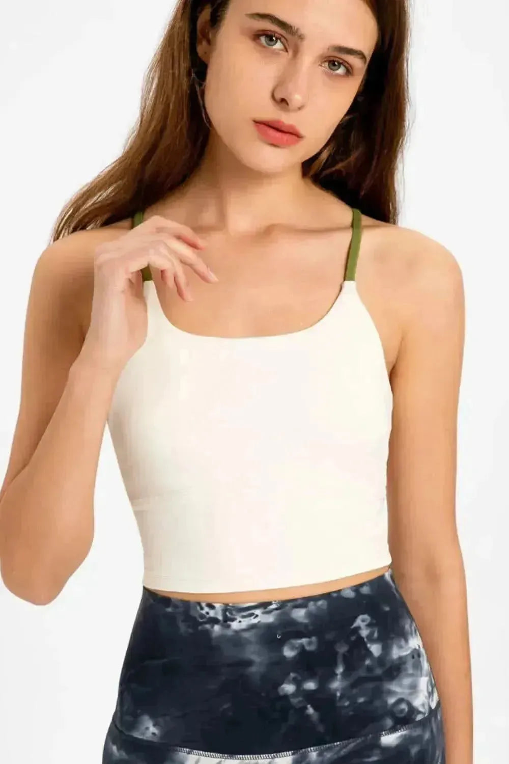 Crisscross Back Scoop Neck Sports Cami - Bad Moms Club