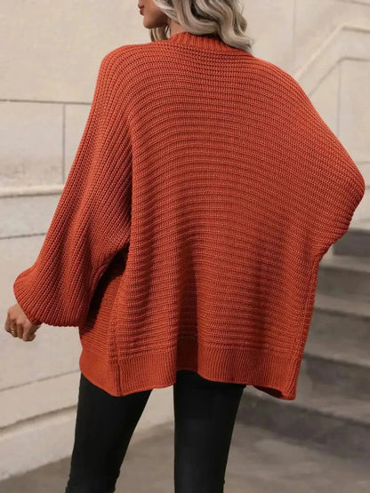 Button Down Horizontal-Ribbing Longline Cardigan - Bad Moms Club