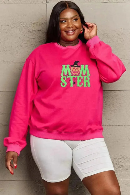Simply Love Full Size Drop Shoulder Graphic Sweatshirt - Bad Moms Club