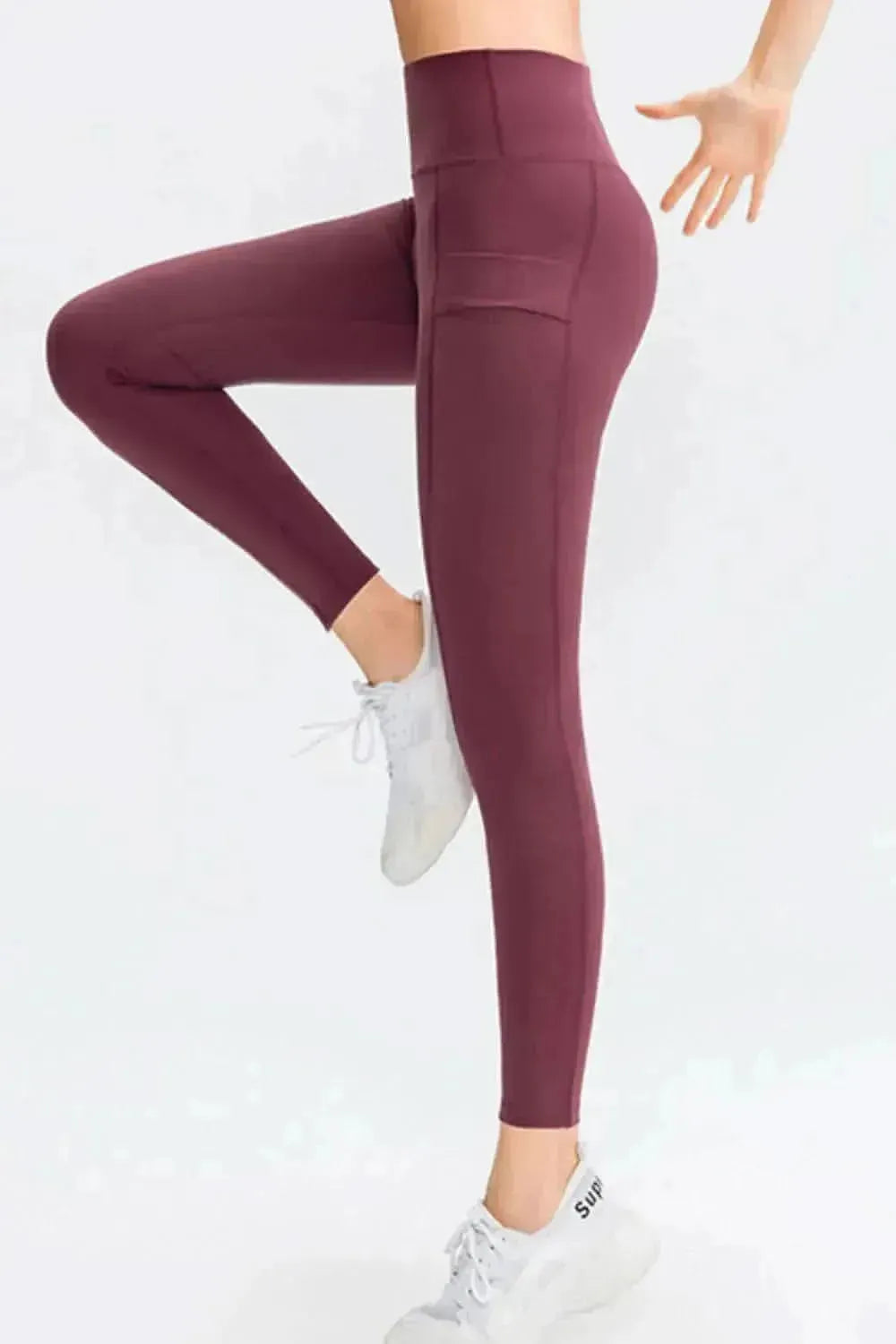 Wide Waistband Slim Fit Long Sports Pants with Pocket - Bad Moms Club