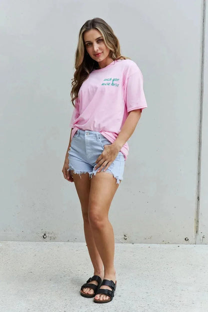 Sweet Claire "Wish You Were Here" Oversized Graphic T-Shirt - Bad Moms Club