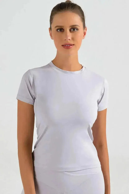 Round Neck Short Sleeve Sports T-Shirt - Bad Moms Club