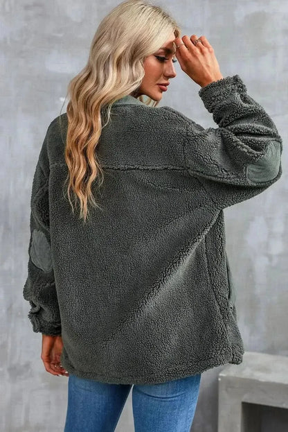Collared Neck Drop Shoulder Jacket - Bad Moms Club