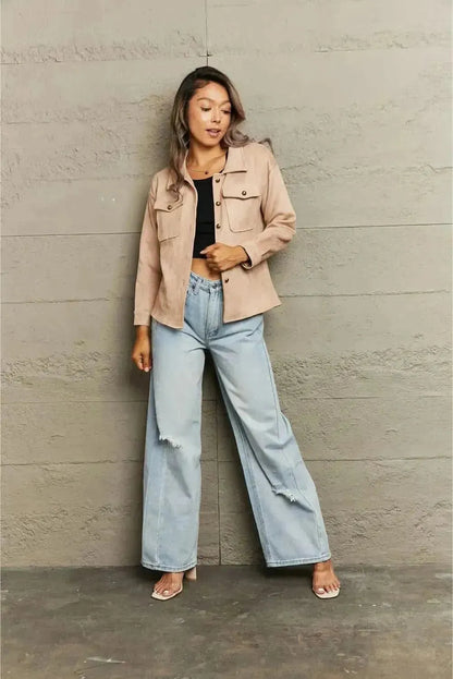 Button Down Collared Jacket - Bad Moms Club