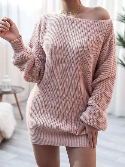 Rib-Knit Mini Sweater Dress - Bad Moms Club