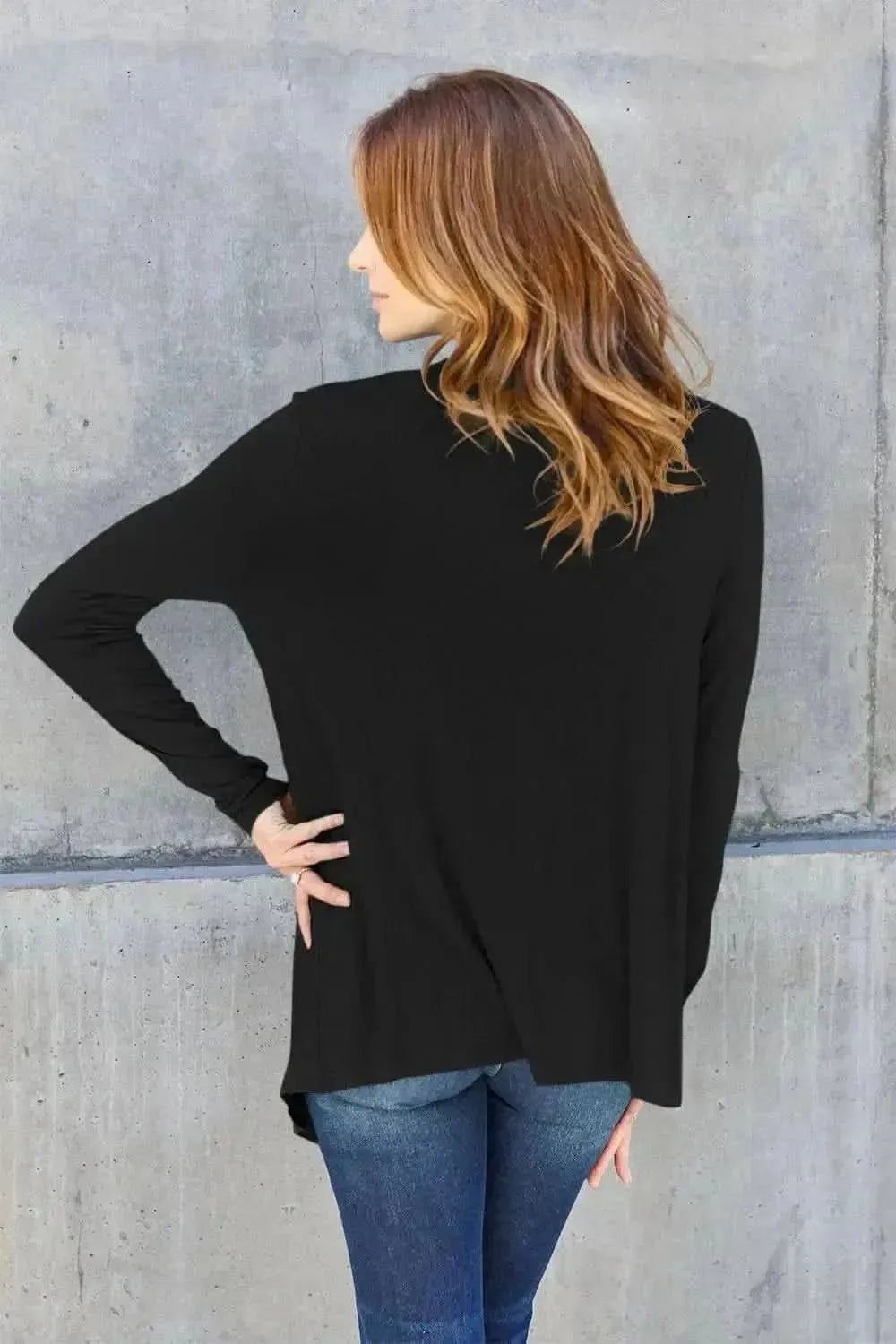 Basic Bae Full Size Open Front Long Sleeve Cardigan - Bad Moms Club