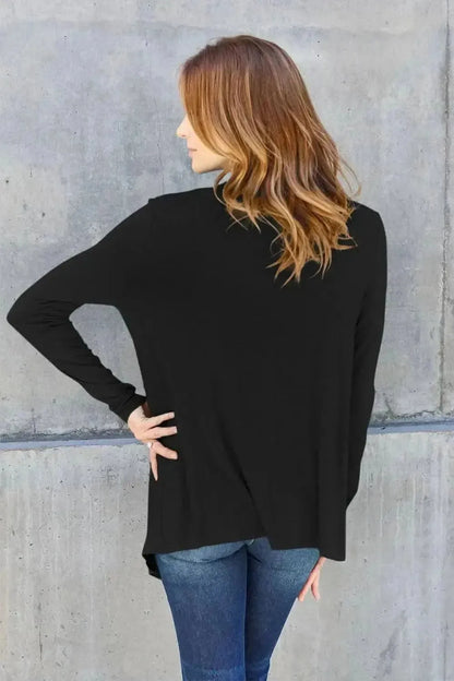 Basic Bae Full Size Open Front Long Sleeve Cardigan - Bad Moms Club