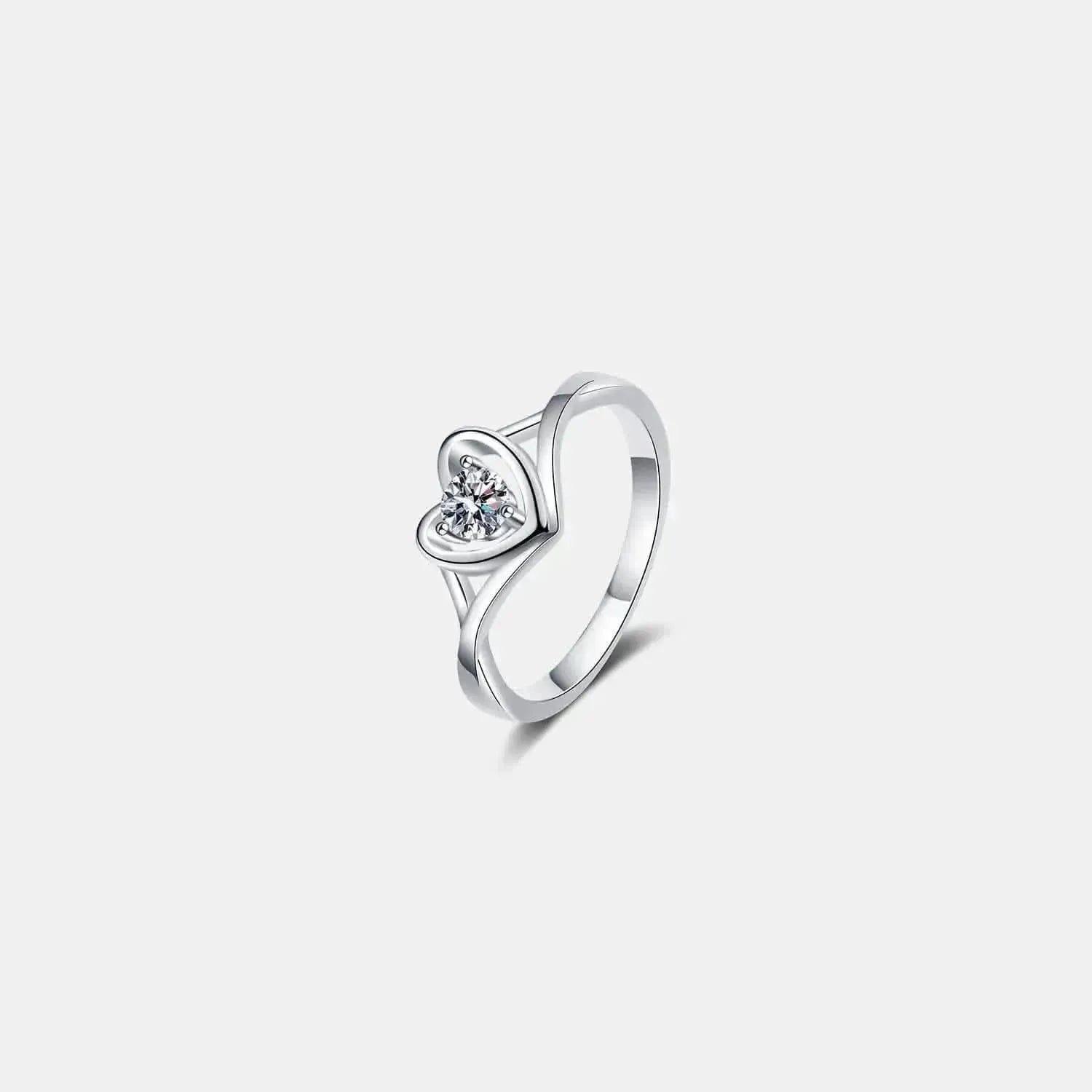 Moissanite Heart 925 Sterling Silver Ring - Bad Moms Club