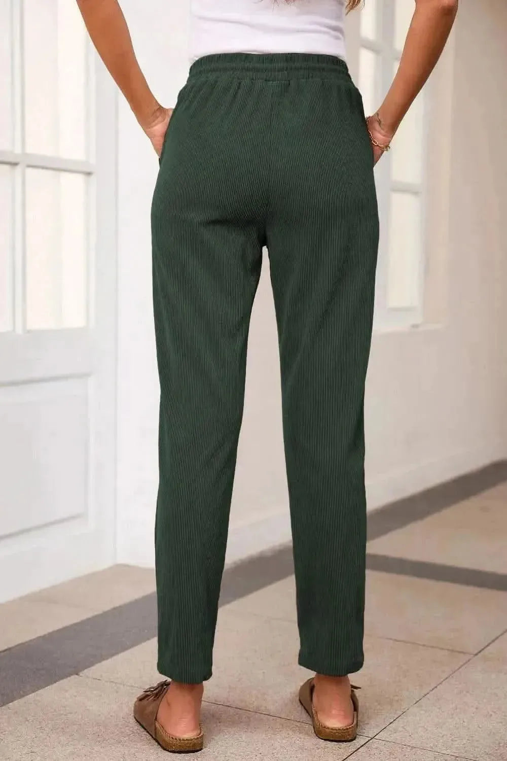 Drawstring Straight Pants with Pockets - Bad Moms Club