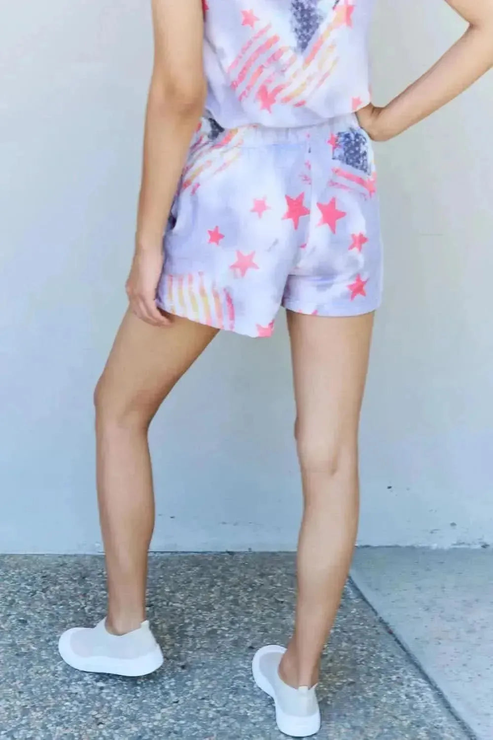 ODDI Full Size Tie-Dye Star Printed Loungewear Set - Bad Moms Club